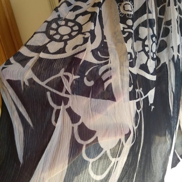 vintage y2k sleeveless sheer floral tunic mini dress NWOT - Picture 4 of 9